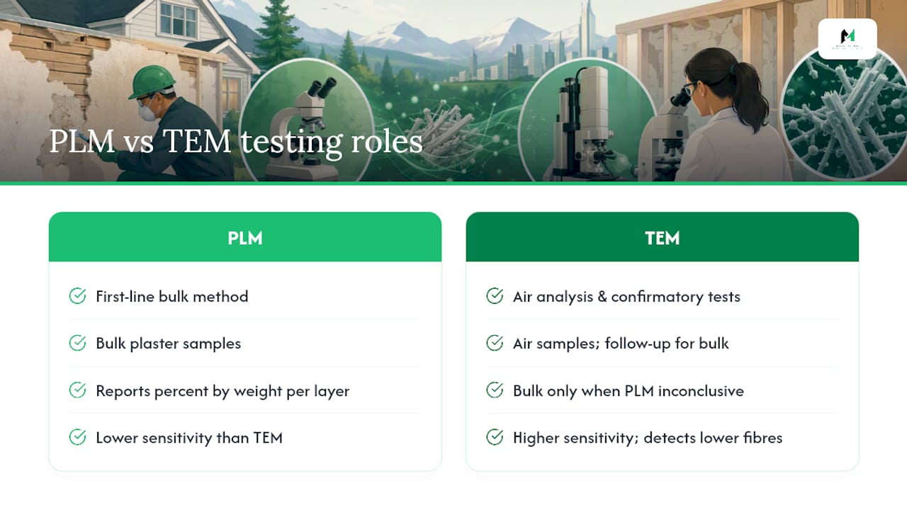 Comparison of PLM and TEM asbestos testing methods