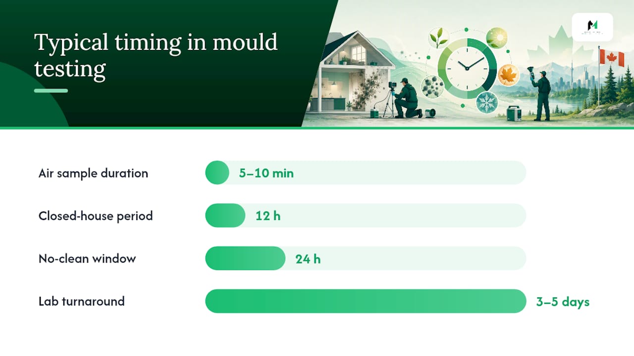 What happens during a professional mould inspection and air test? — overview diagram