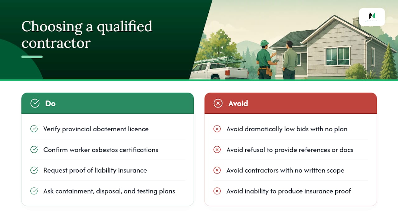 How do you choose a qualified asbestos abatement contractor? — overview diagram