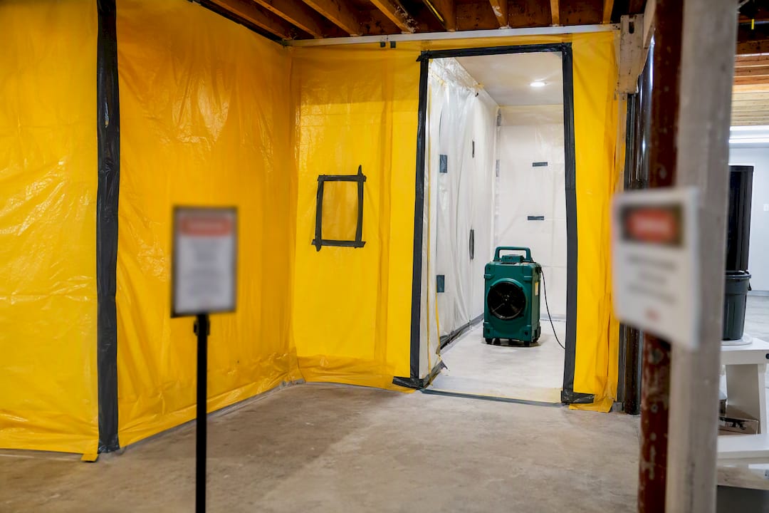Residential hazardous material containment zone setup