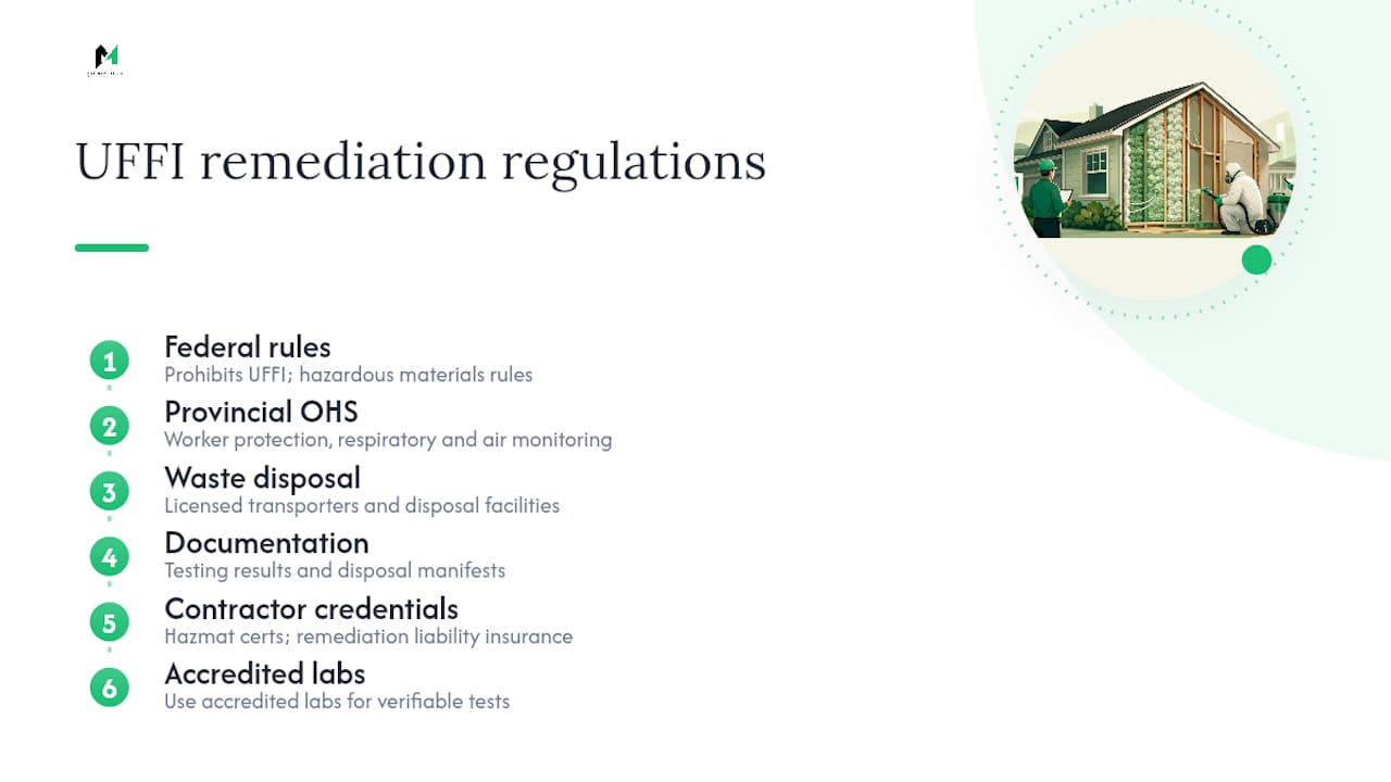 What regulatory standards govern UFFI remediation contractors? — overview diagram