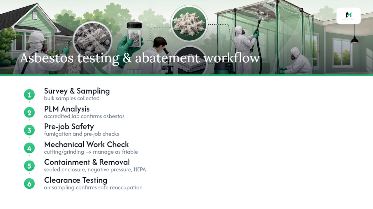 Asbestos assessment testing and abatement workflow