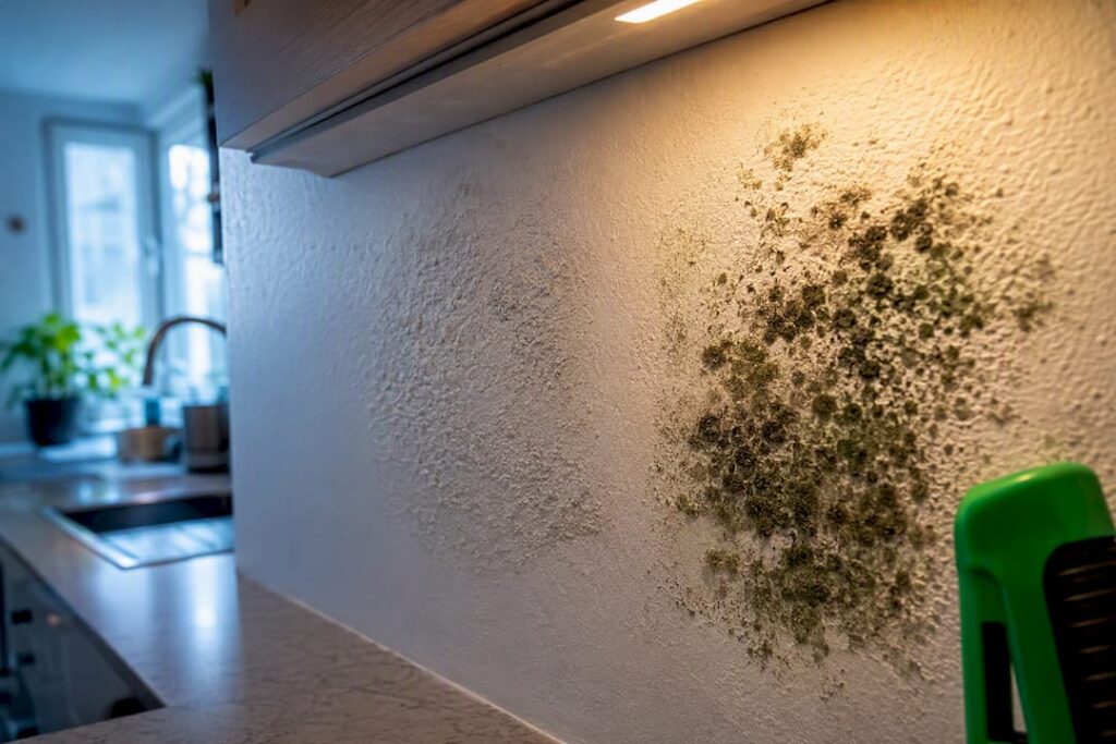 Contrasting mould and mildew patches