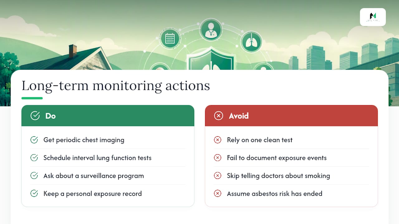 Long-term monitoring after a known exposure — overview diagram