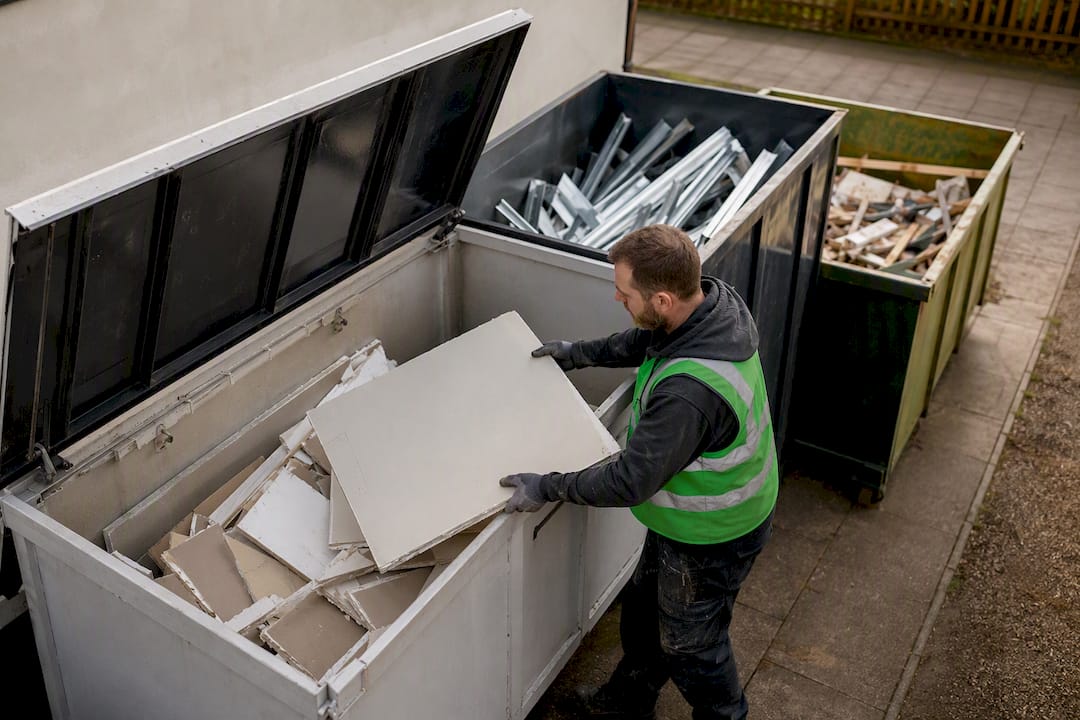 Plasterboard separated in dedicated construction skip
