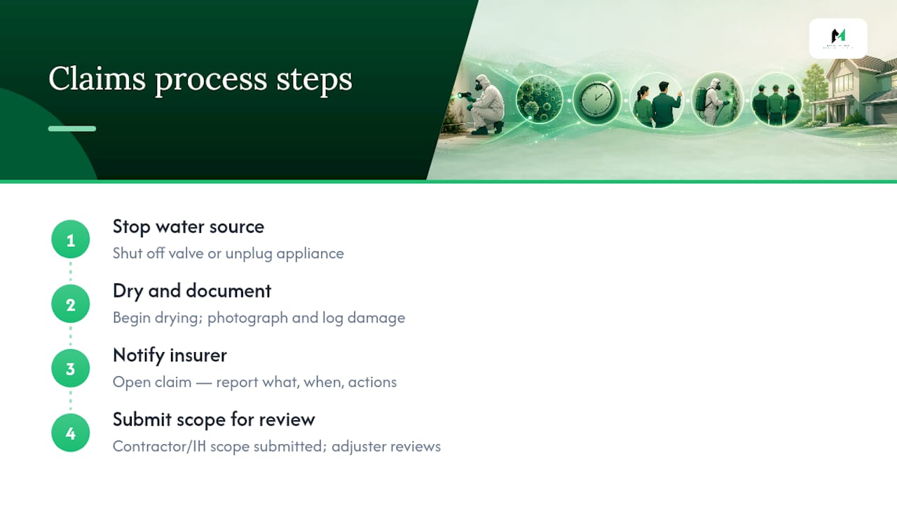 Four-step mould claim process