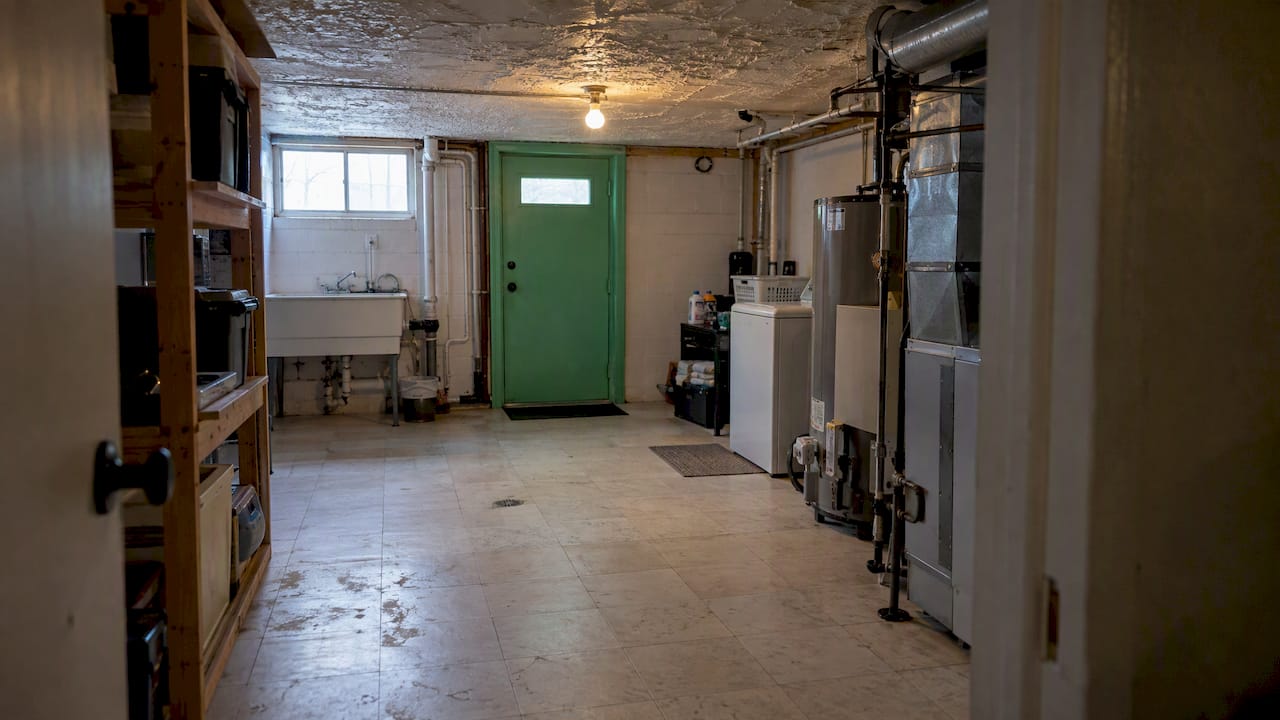 Older Ontario basement with intact building materials